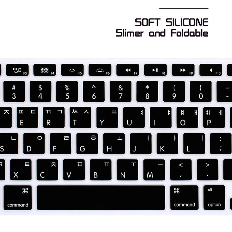 HRH Korean Silicone Keyboard Cover Skin for MacBook Old Air 13,for MacBook Pro 13/15/17 (with or w/Out Retina Display, 2015 or Older Version),for iMac Older USA(Not for MacBook 13 Air A1932)-Black - Image 5